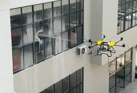 Drone facade cleaning